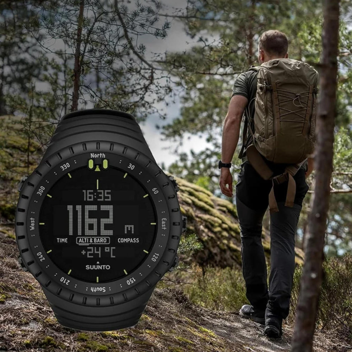 Suunto Core 49mm Digital All Black Elastomer Outdoor Watch SS014279010