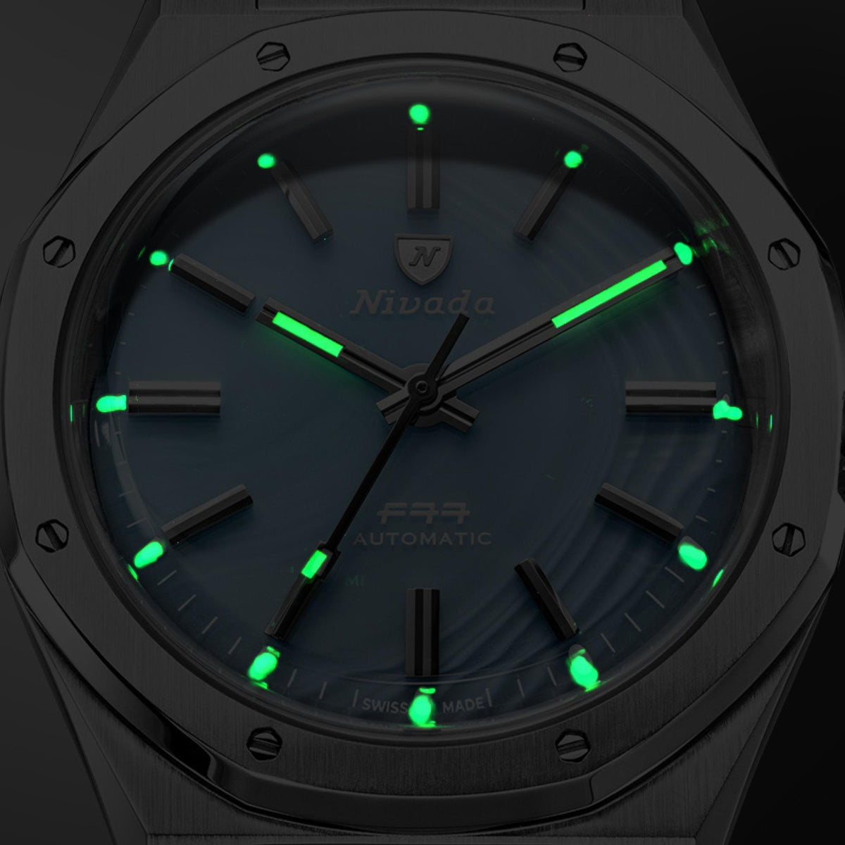 Nivada Grenchen F77 MK2 100 Years Edition 38mm Ice Agate Dial Canvas Mens Automatic Watch 68061A77-BC