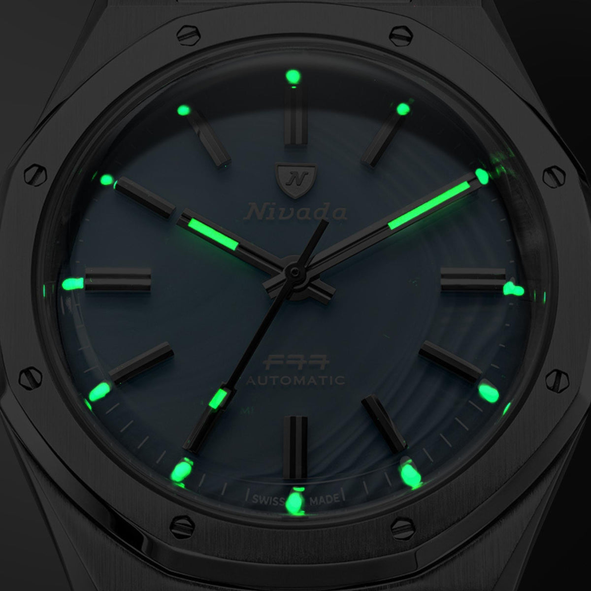 Nivada Grenchen F77 MK2 100 Years Edition 38mm Ice Agate Dial Rubber Mens Automatic Watch 68061A77-DR