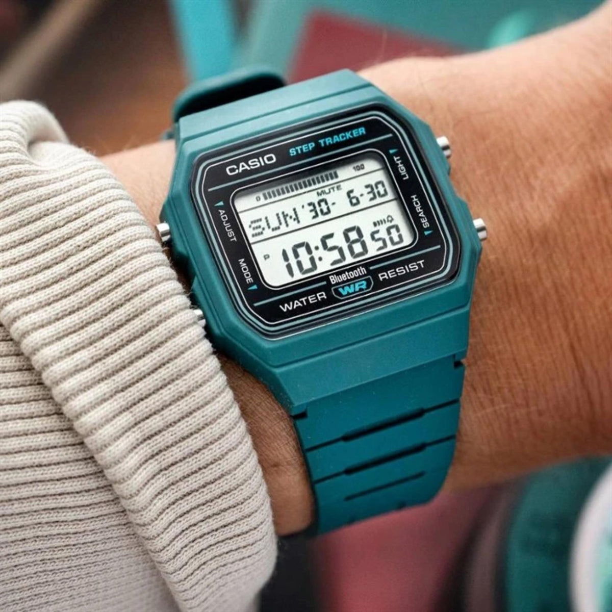 Casio Timeless 38mm Digital Resin Quartz Watch F-B100W-3AEF