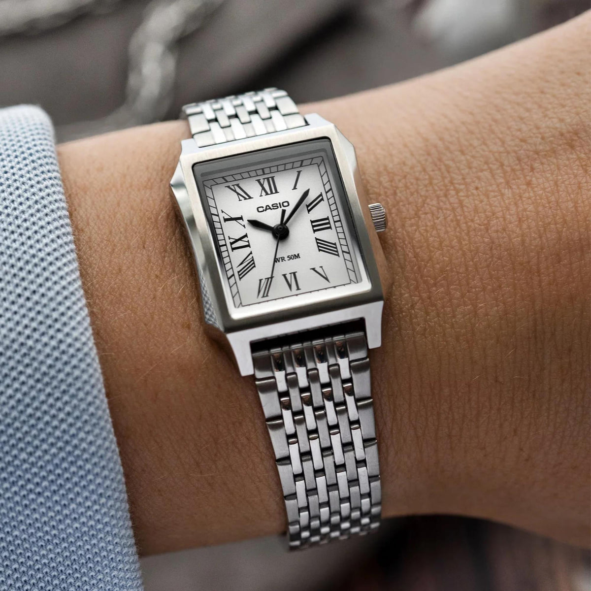 Casio Timeless 23.5mm White Dial Steel Ladies Quartz Watch LTP-B190D-7BVER