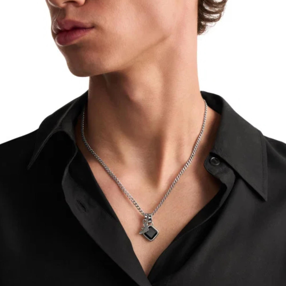 Emporio Armani Eagle Logo Steel Mens Necklace EGS3387040