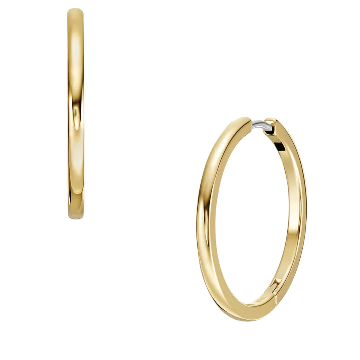 Fossil Ellis Gold Steel Ladies Hoop Earrings JF04638710