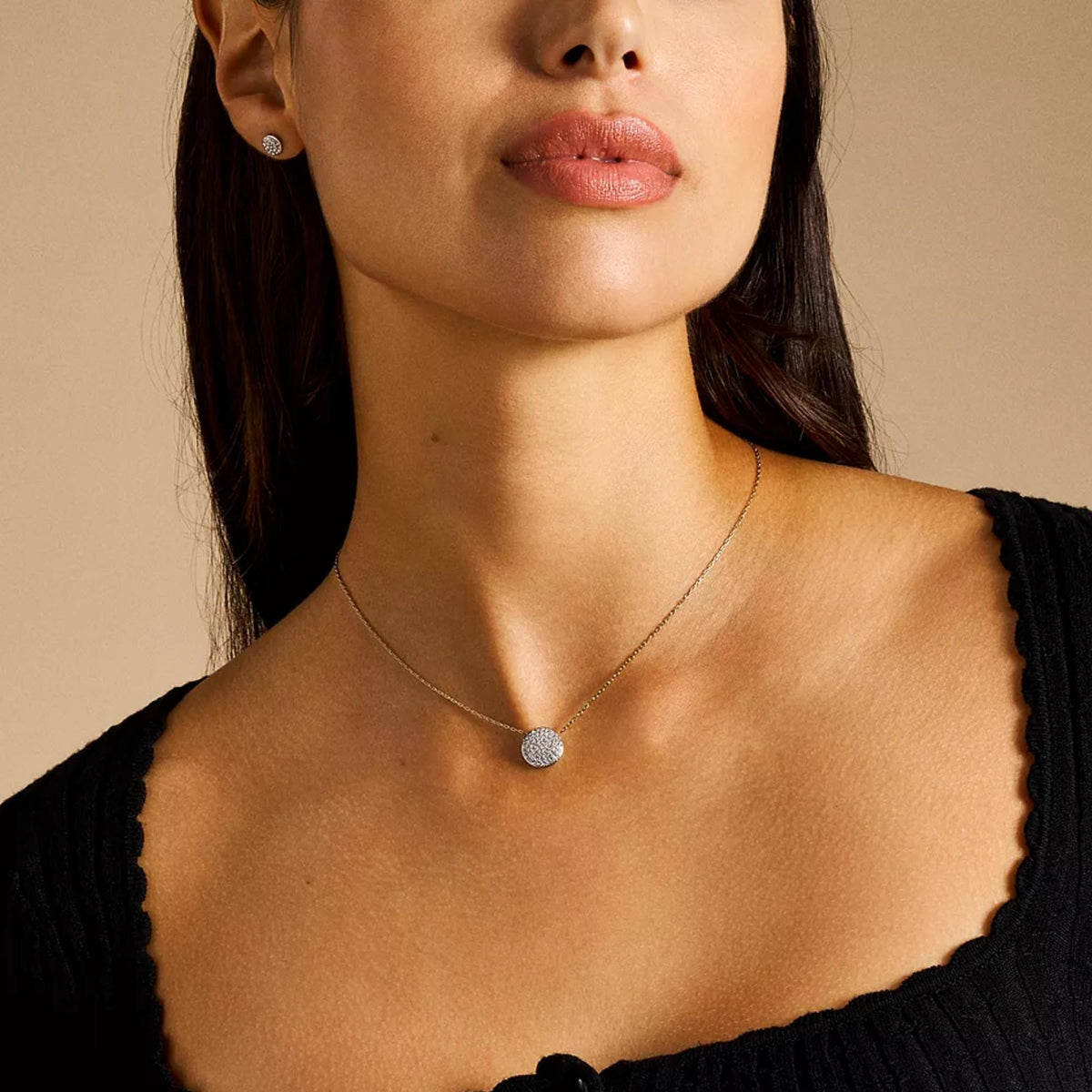 Fossil Ellis Glitz Steel Pendant Ladies Necklace JF04815SET