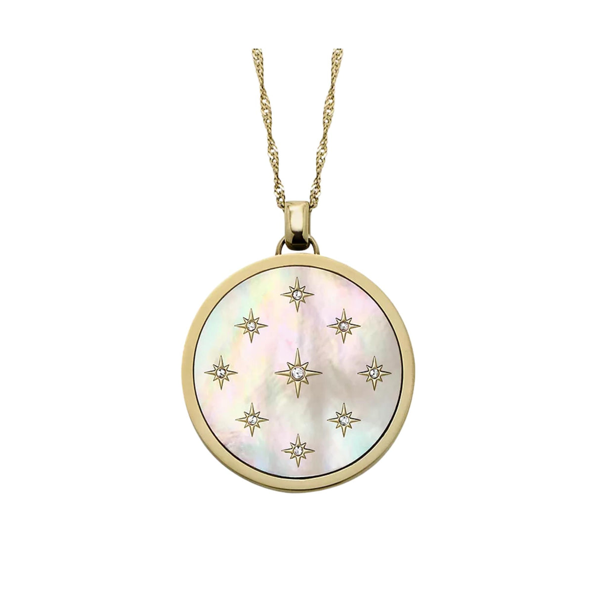 Fossil Merrit Northlight Mother of Pearl Steel Ladies Necklace JF04864710