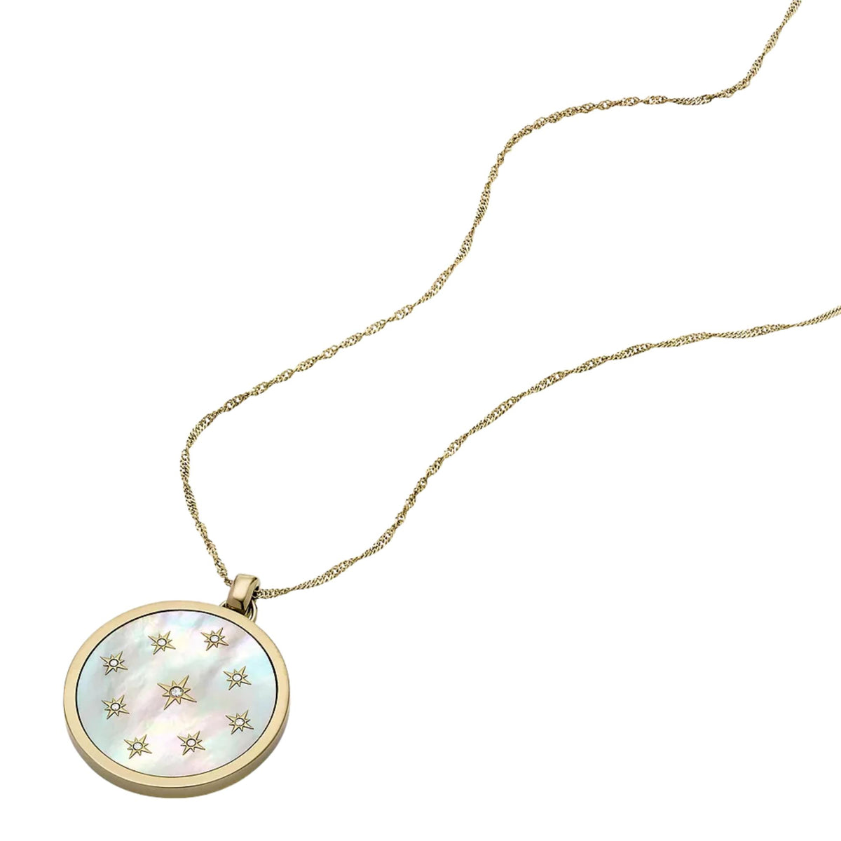 Fossil Merrit Northlight Mother of Pearl Steel Ladies Necklace JF04864710