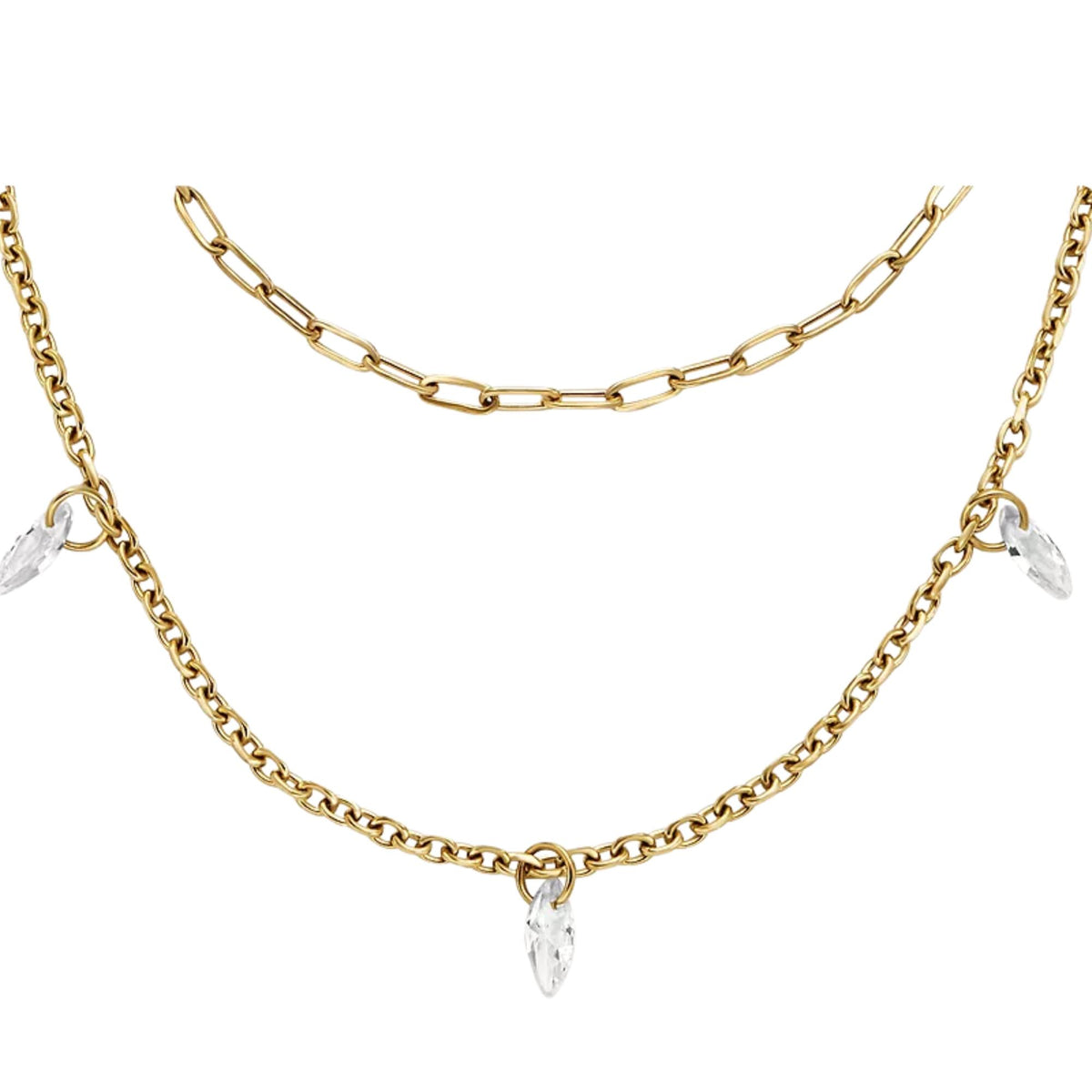 Fossil Ellis Shaky Gold Steel Ladies Necklace JF04894710