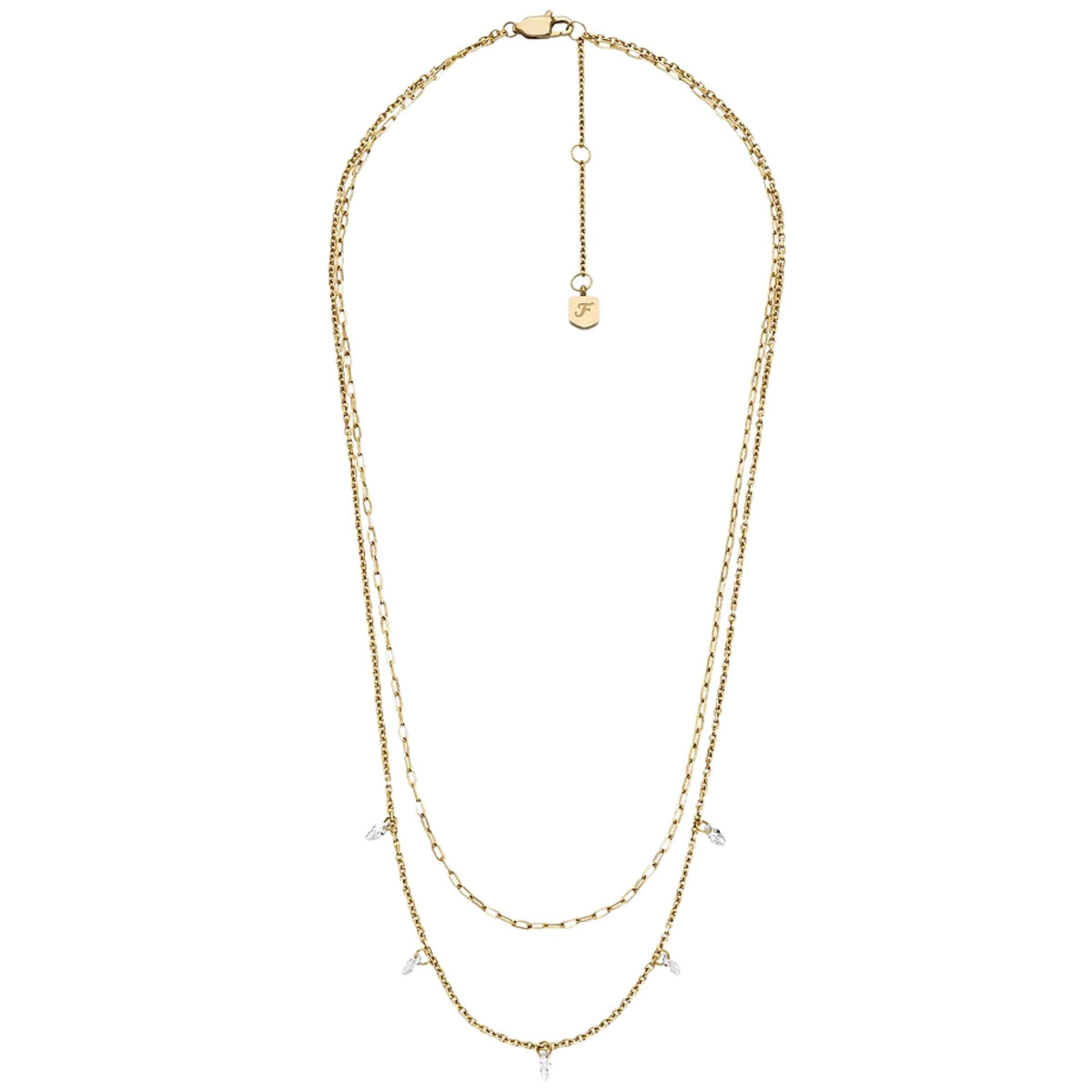Fossil Ellis Shaky Gold Steel Ladies Necklace JF04894710