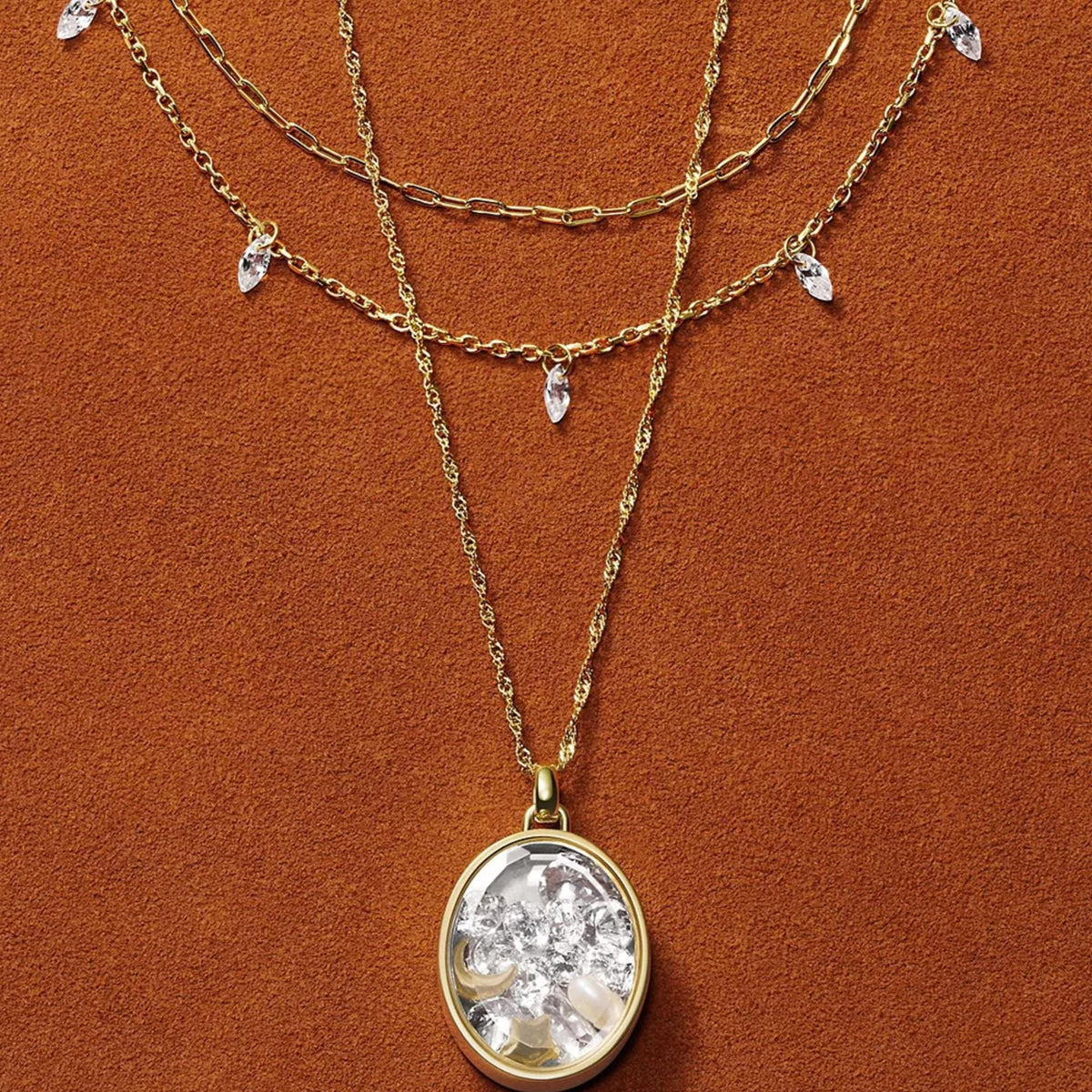 Fossil Ellis Shaky Gold Steel Ladies Necklace JF04894710