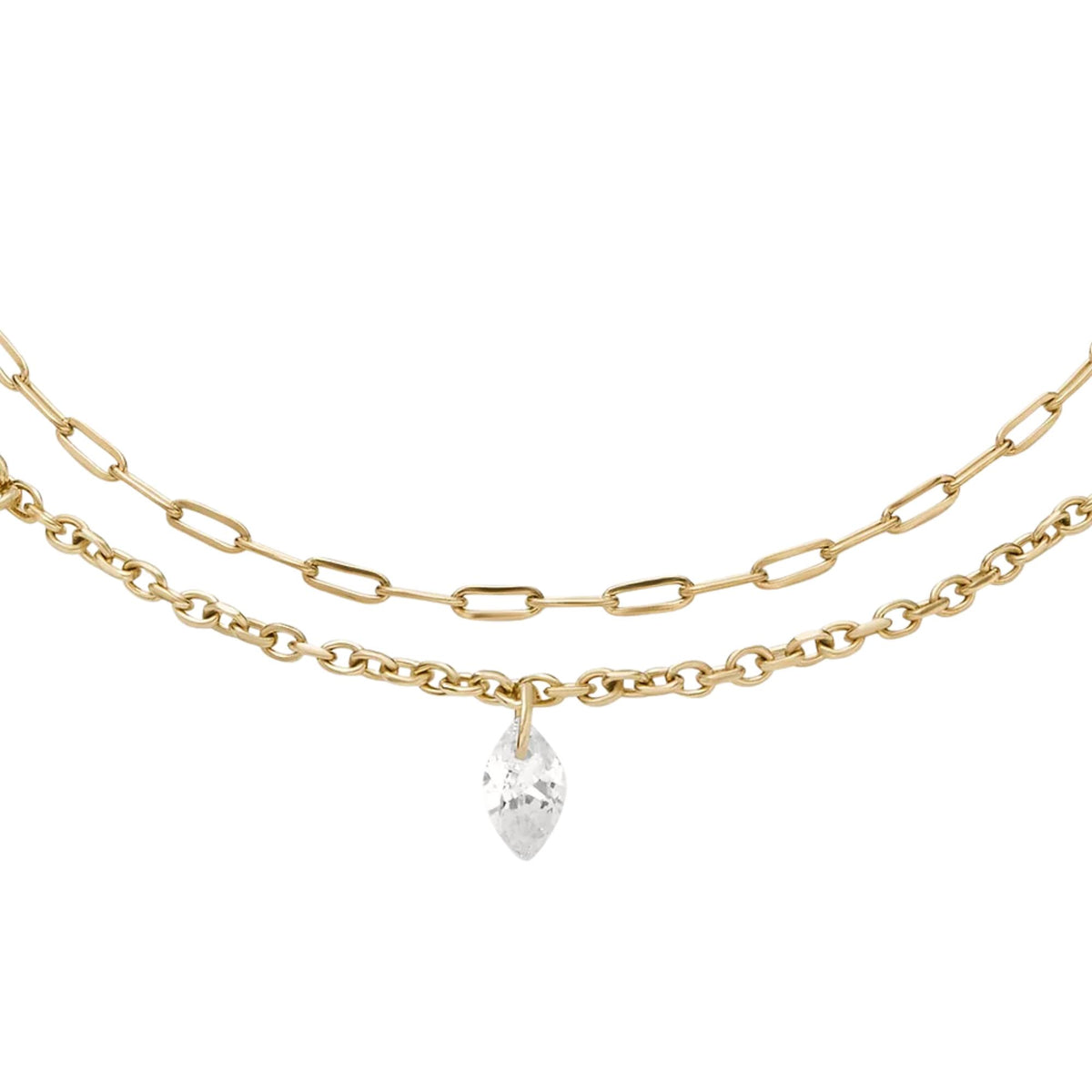 Fossil Ellis Shaky Glitz Gold Steel Ladies Bracelet JF04895710