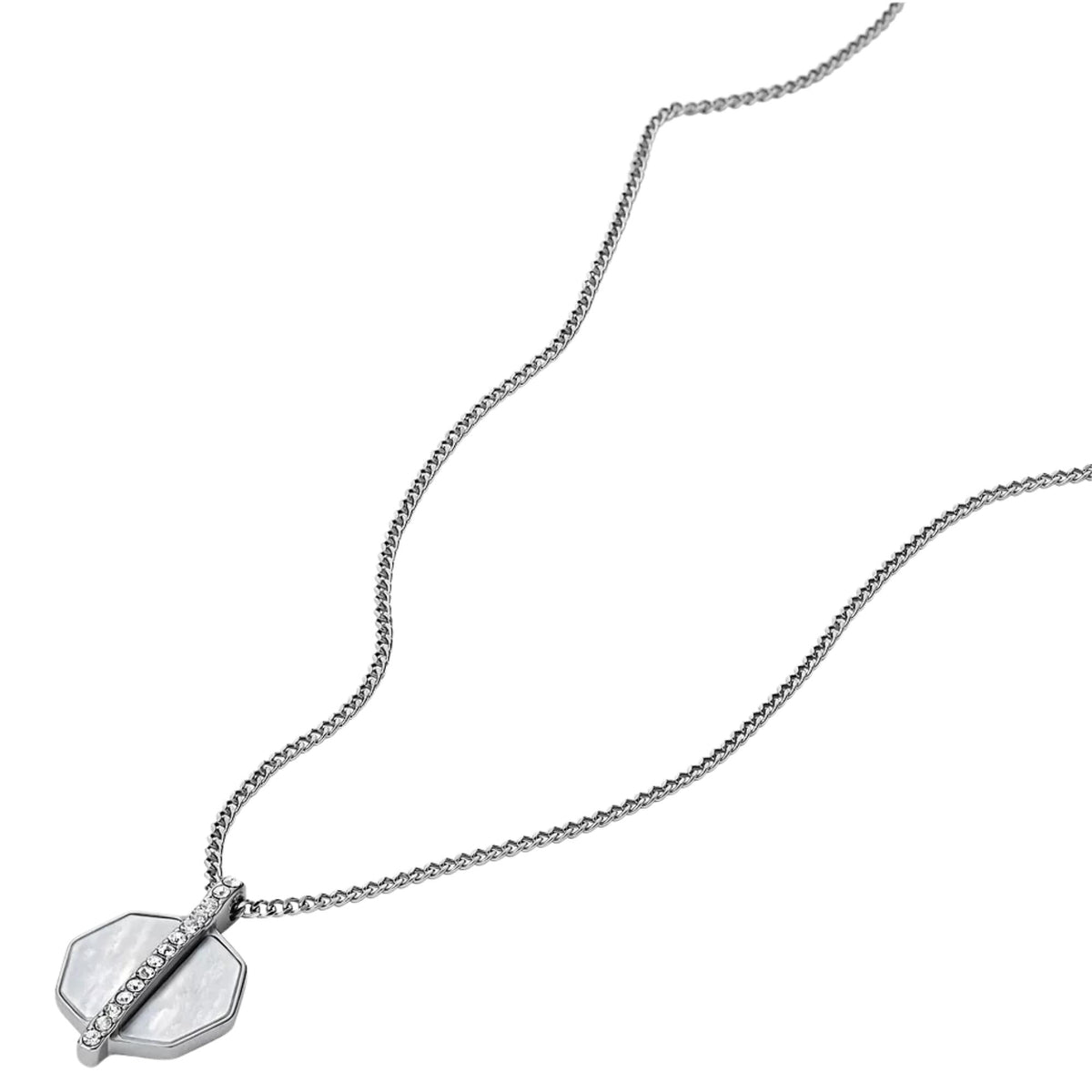 Fossil Merrit Timeless Mother of Pearl Steel Ladies Necklace JF04909040