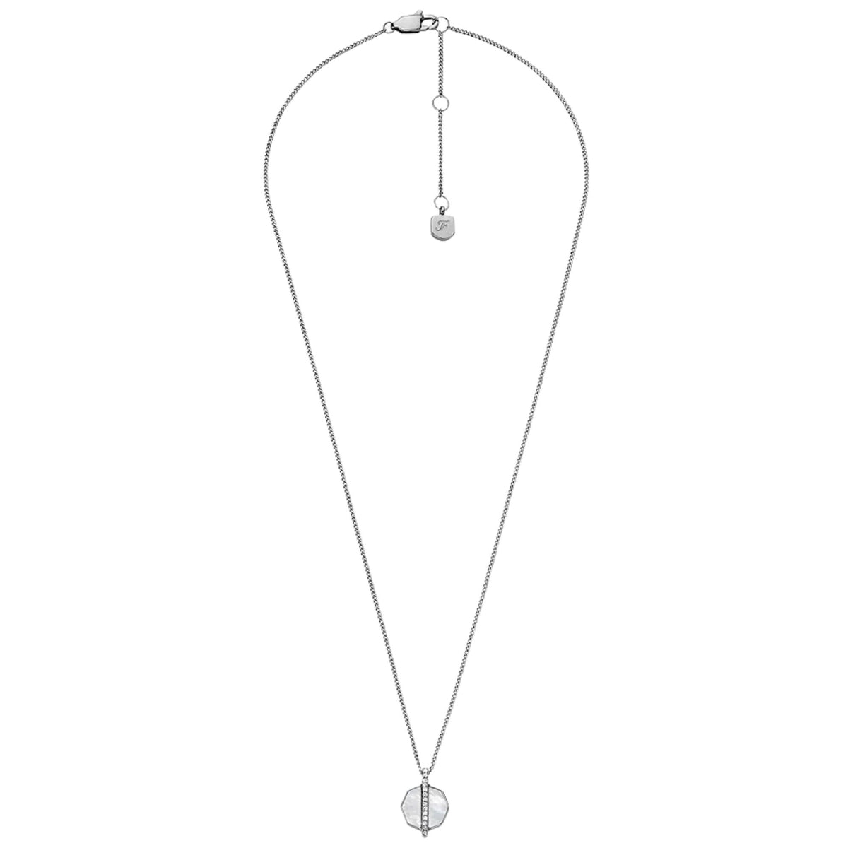 Fossil Merrit Timeless Mother of Pearl Steel Ladies Necklace JF04909040