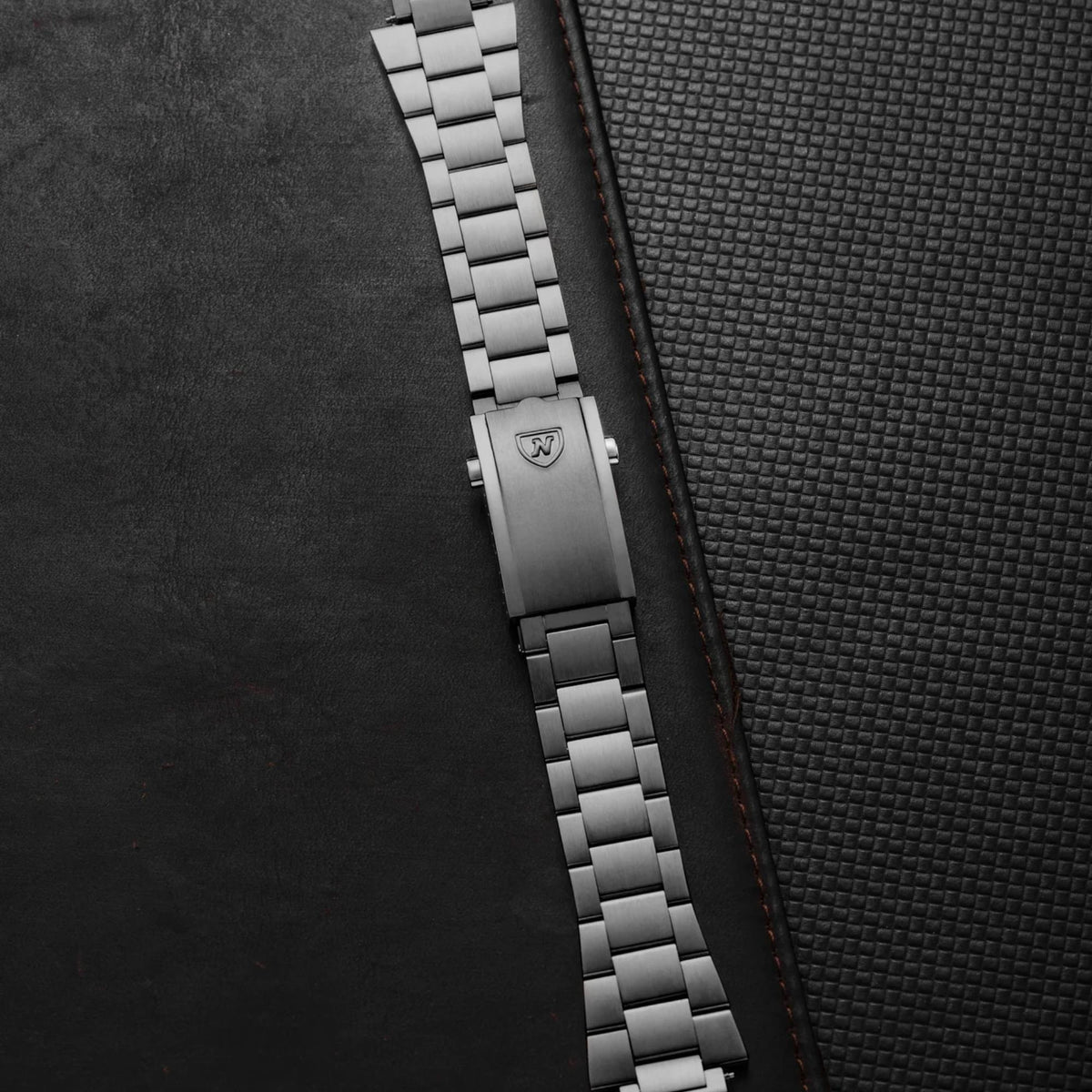 Nivada Grenchen Autochron 23.5mm Silver Steel Mens Bracelet NZ45PB1