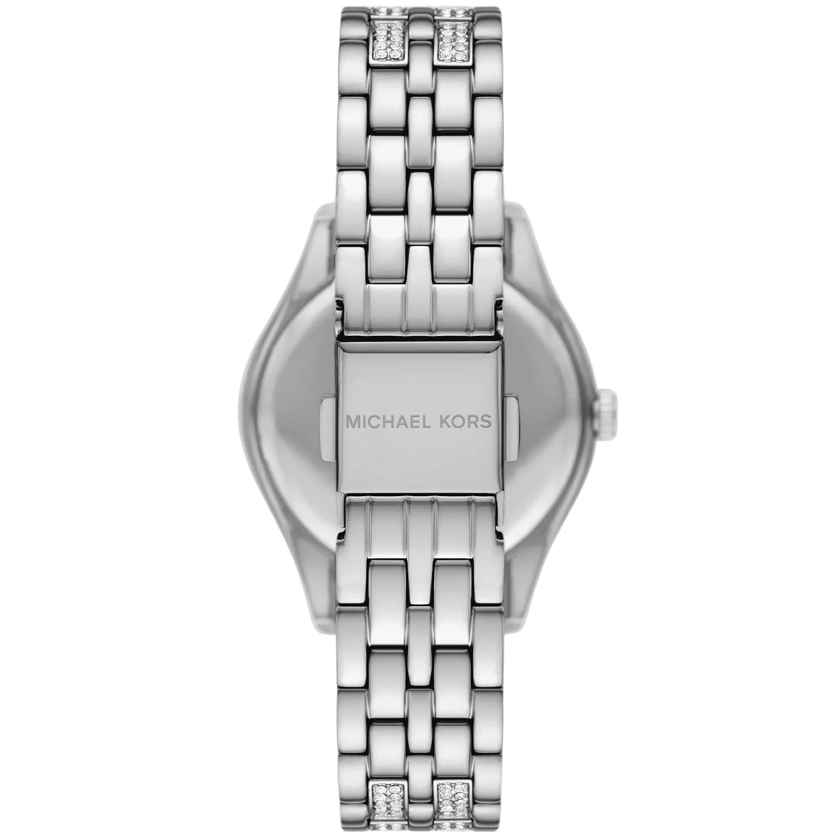Michael Kors Harlowe Pavé 33mm White Dial Steel Ladies Quartz Watch MK7653