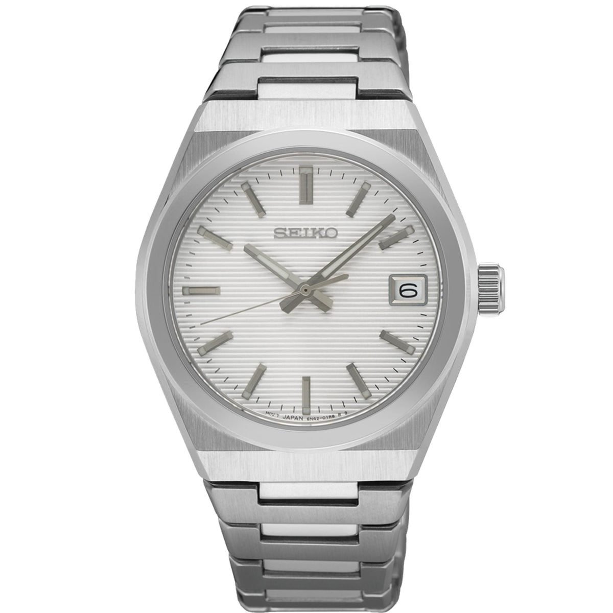 Seiko Essentials 34mm White Dial Steel Ladies Quartz Watch SUR573P1