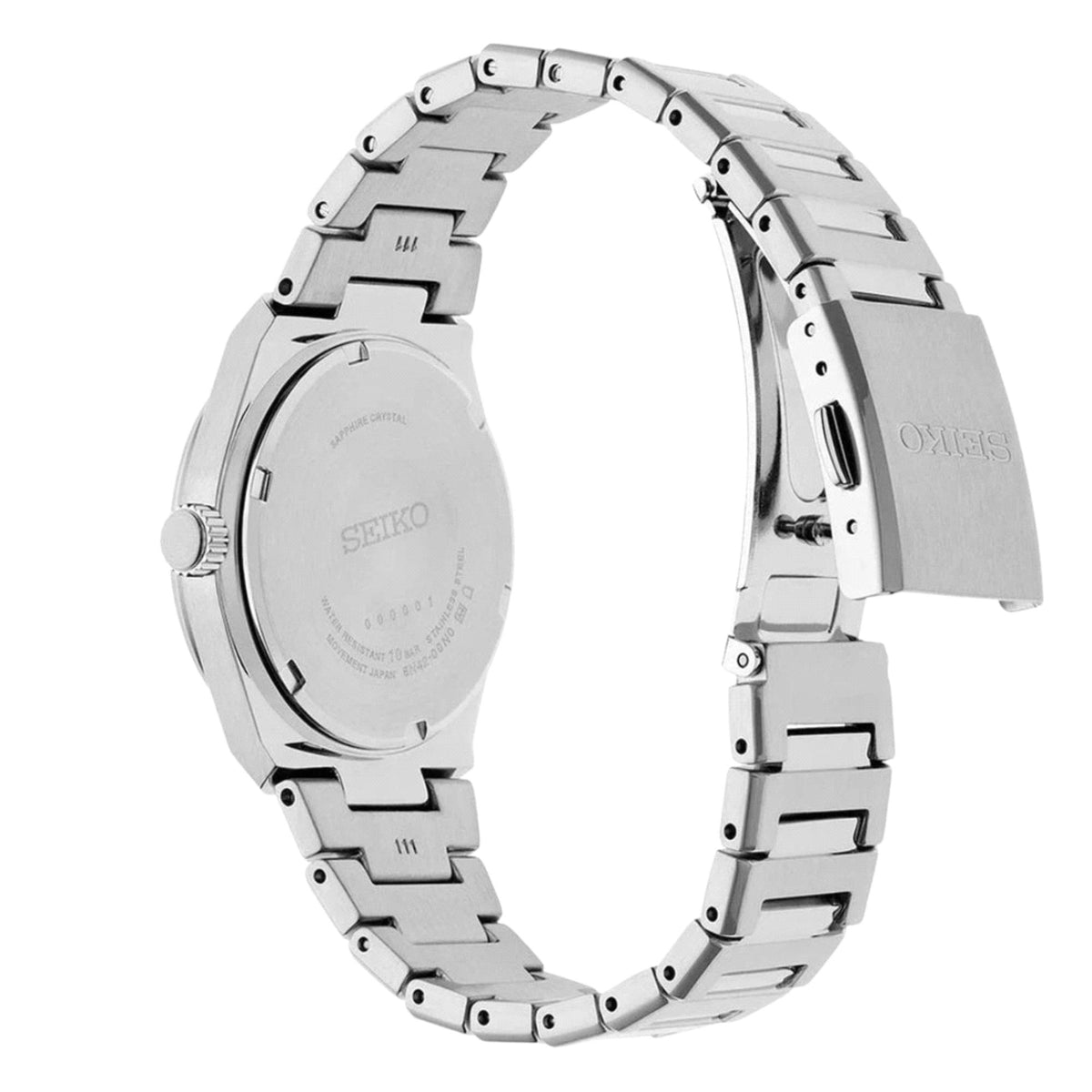 Seiko Essentials 34mm White Dial Steel Ladies Quartz Watch SUR573P1