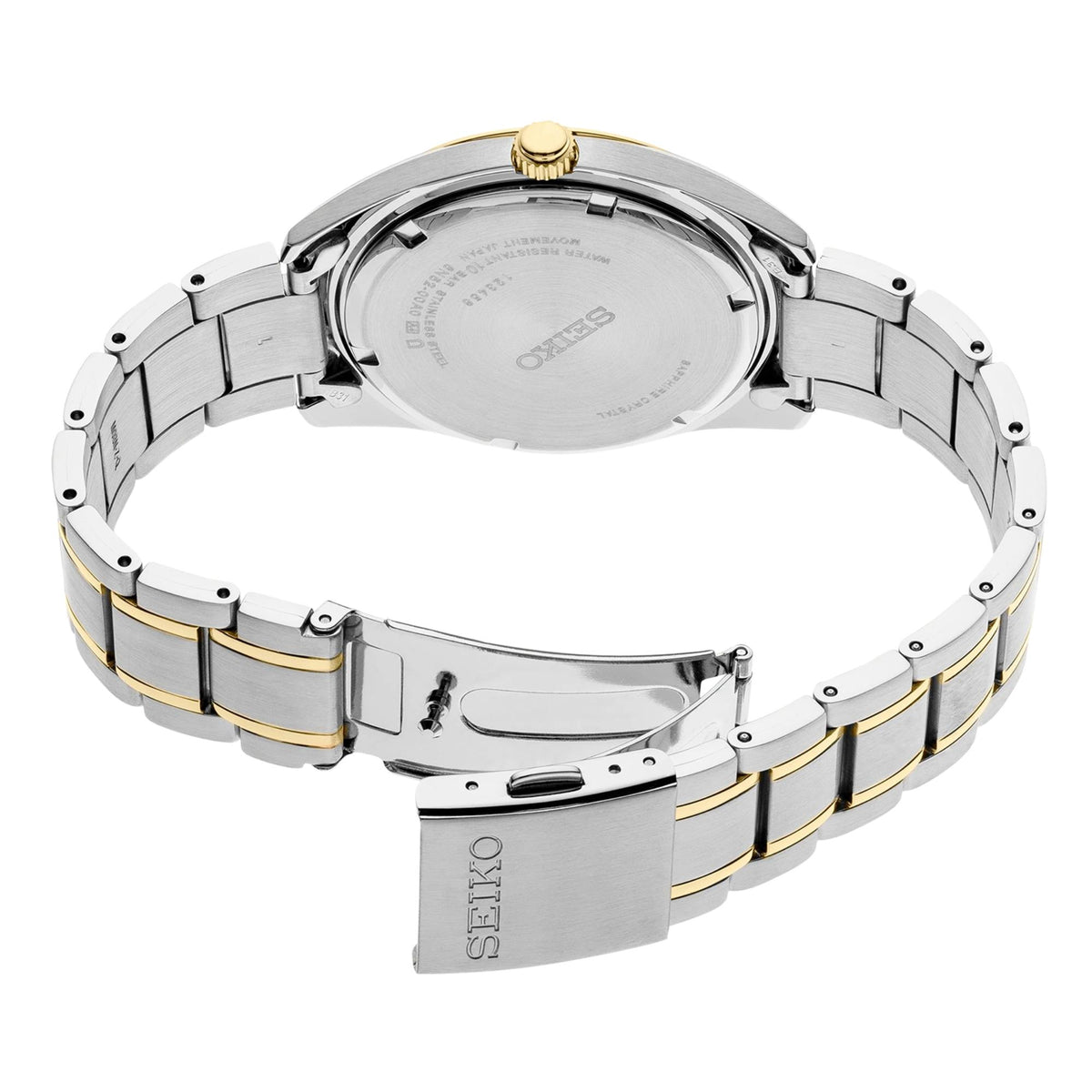 Seiko Essentials 40mm White Dial Steel and Gold-Plated Mens Quartz Watch SUR312P1