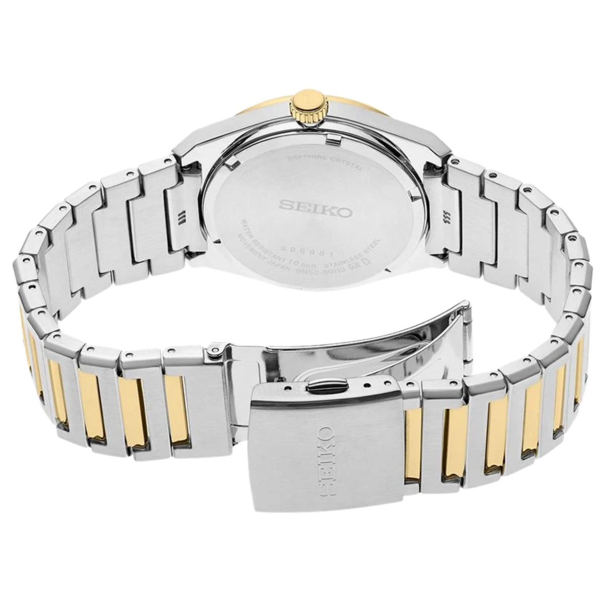 Seiko Essentials 39mm White Dial Steel and Gold-Plated Mens Quartz Watch SUR558P1