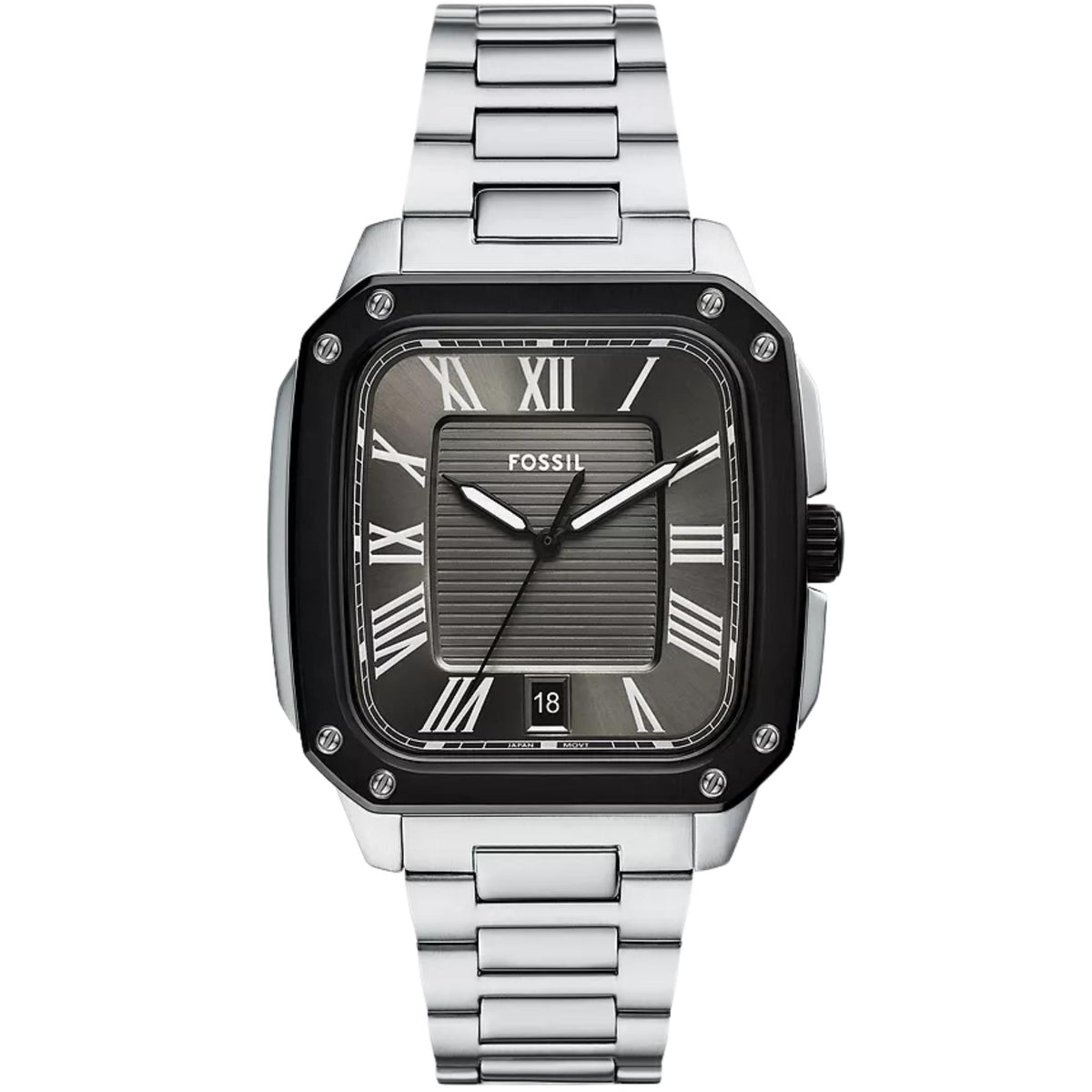 Fossil Crosby 42mm Grey Dial Steel Mens Quartz Watch FS6122