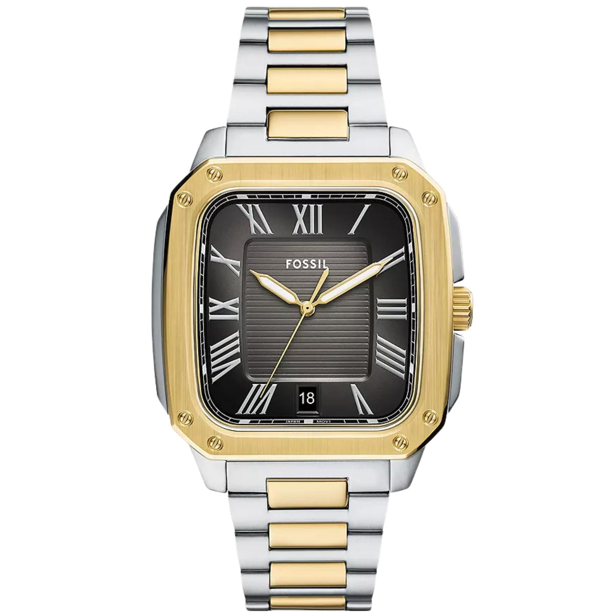 Fossil Crosby 42mm Black Dial Steel Mens Quartz Watch FS6123