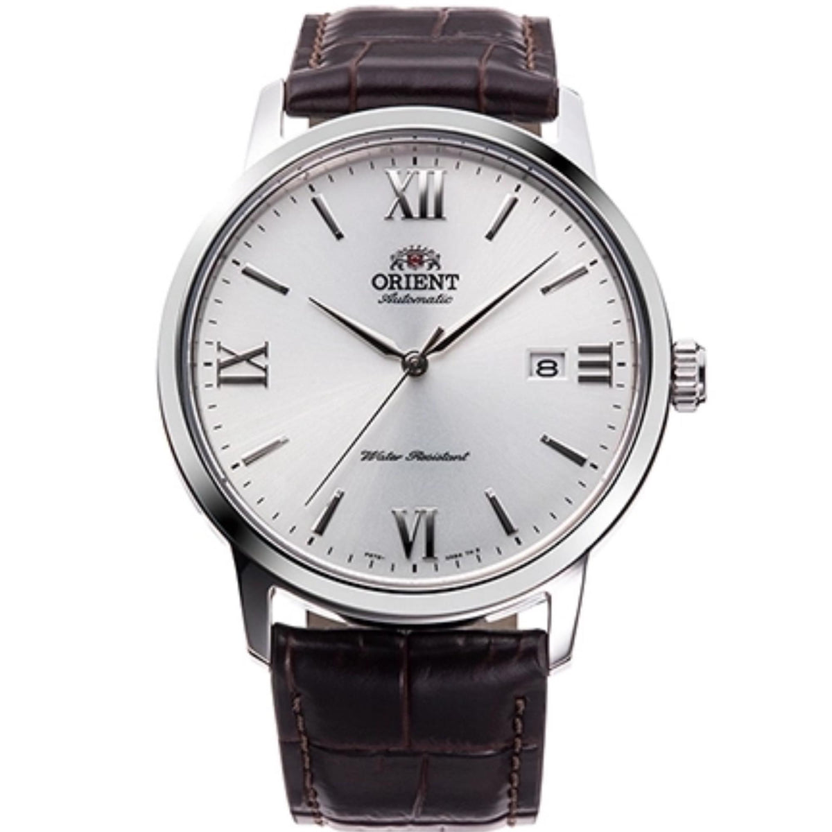 Orient Symphony 41mm White Dial Leather Mens Automatic Watch RA-AC0F12S30B