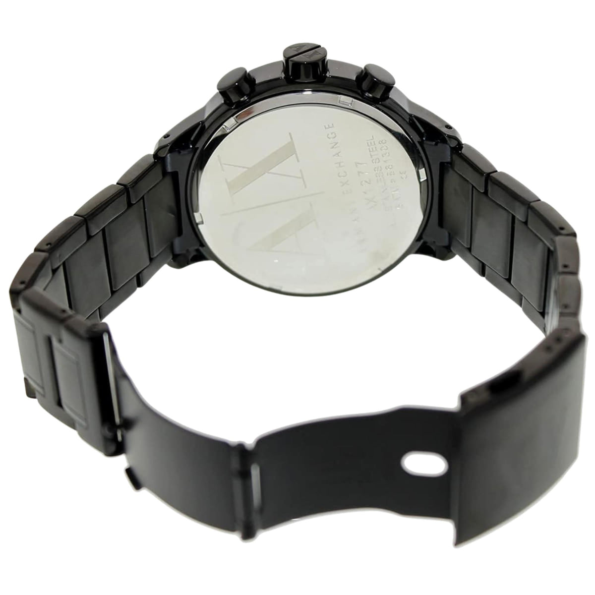 Armani Exchange ATLC 49mm Chronograph Black Dial Steel Mens Quartz Watch AX1277