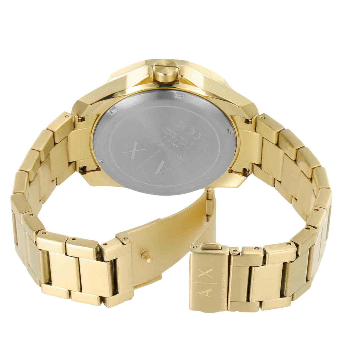 Armani Exchange Spencer 44mm Green Dial Yellow Gold-Tone Steel Mens Quartz Watch AX1951