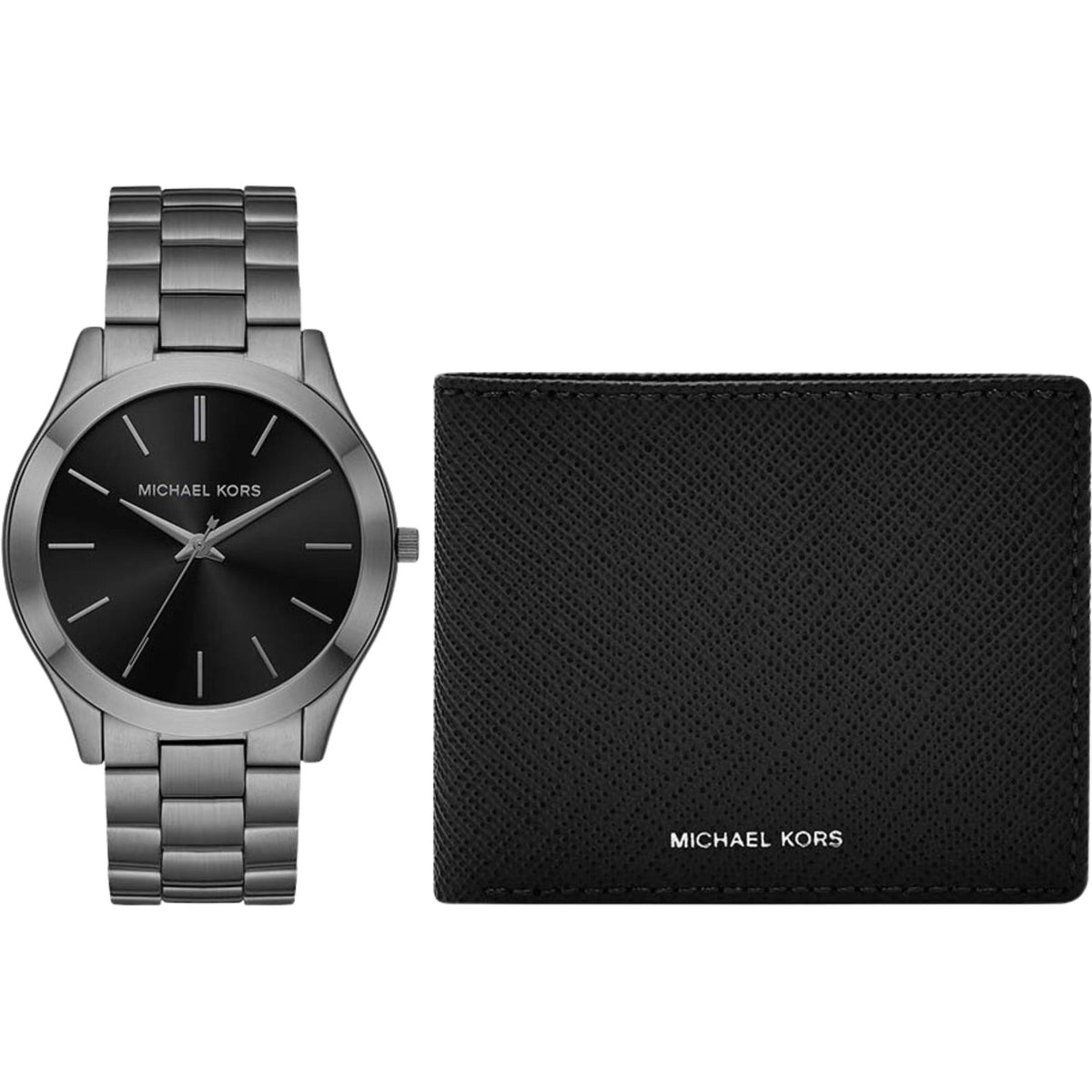Michael Kors Sim Runway 44mm Black Dial Steel Mens Quartz Watch MK1044