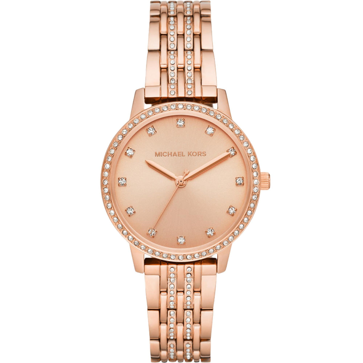Michael Kors Melissa Pavé 36mm Rose Gold Dial Rose Gold-Tone Steel Ladies Quartz Watch MK4369