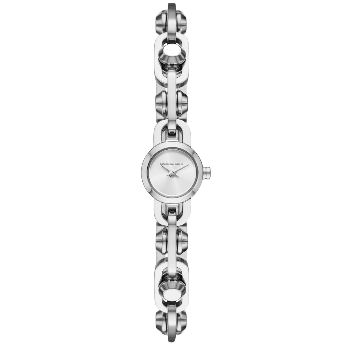 Michael Kors Mini Astor Link 15mm Silver Dial Steel Ladies Quartz Watch MK4872