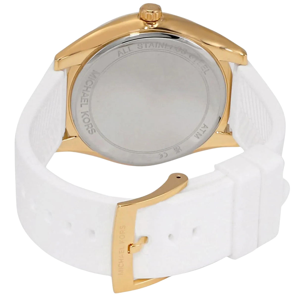 Michael Kors Janelle 42mm White Dial Silicone Ladies Quartz Watch MK7141