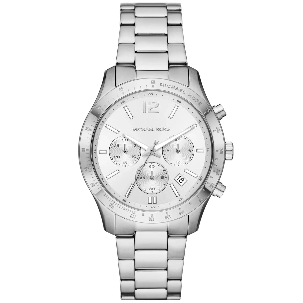 Michael Kors Berkley 40mm Chronograph Silver Dial Steel Ladies Quartz Watch MK7413