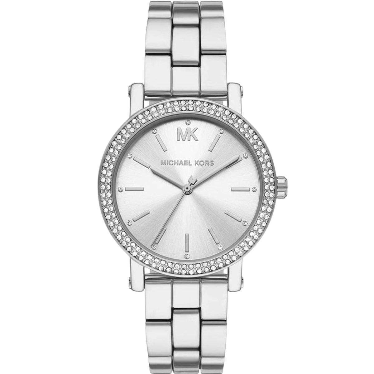 Michael Kors Corey 38mm Silver Dial Steel Ladies Quartz Watch MK7549