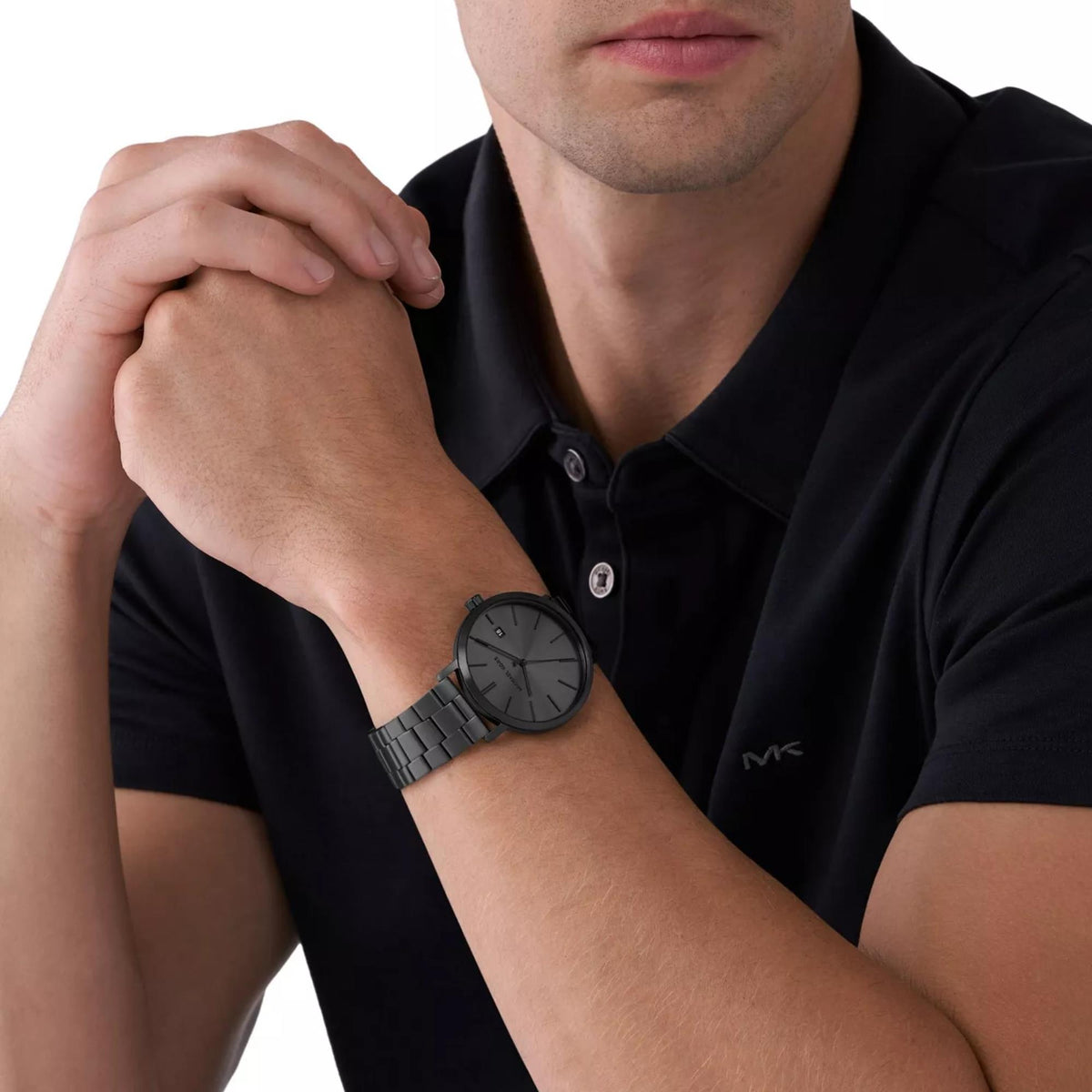 Michael Kors Blake 42mm Black Dial Steel Mens Quartz Watch MK9135