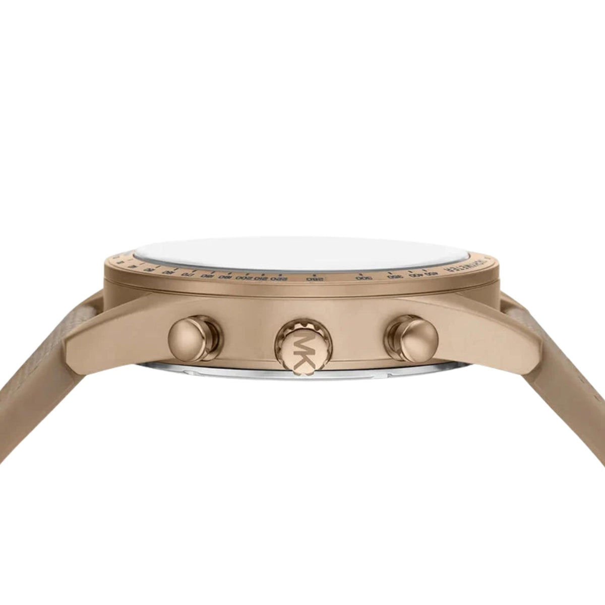 Michael Kors Warren 42mm Chronograph Beige Gold Dial Nylon Mens Quartz Watch MK9145