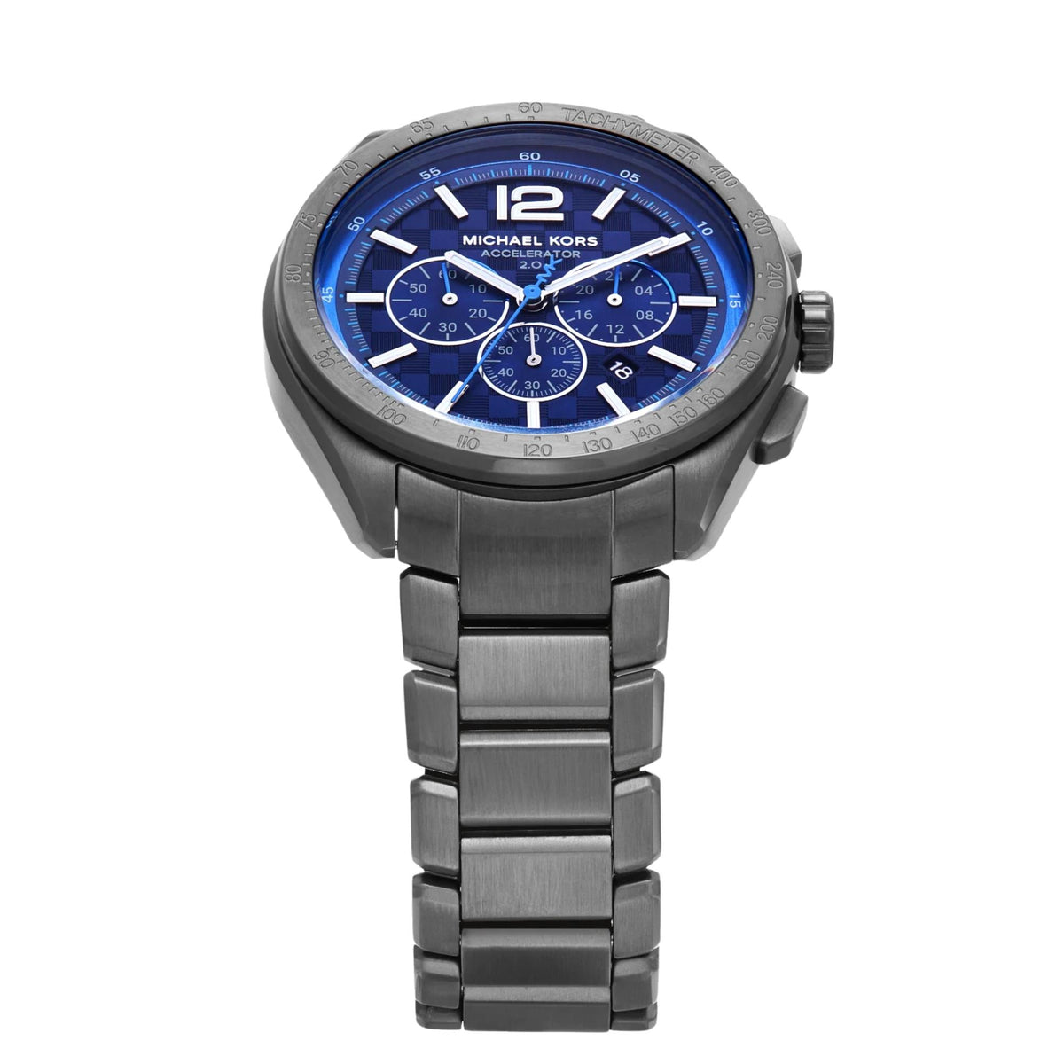 Michael Kors Accelerator 2.0 44mm Chronograph Blue Dial Steel Mens Quartz Watch MK9178