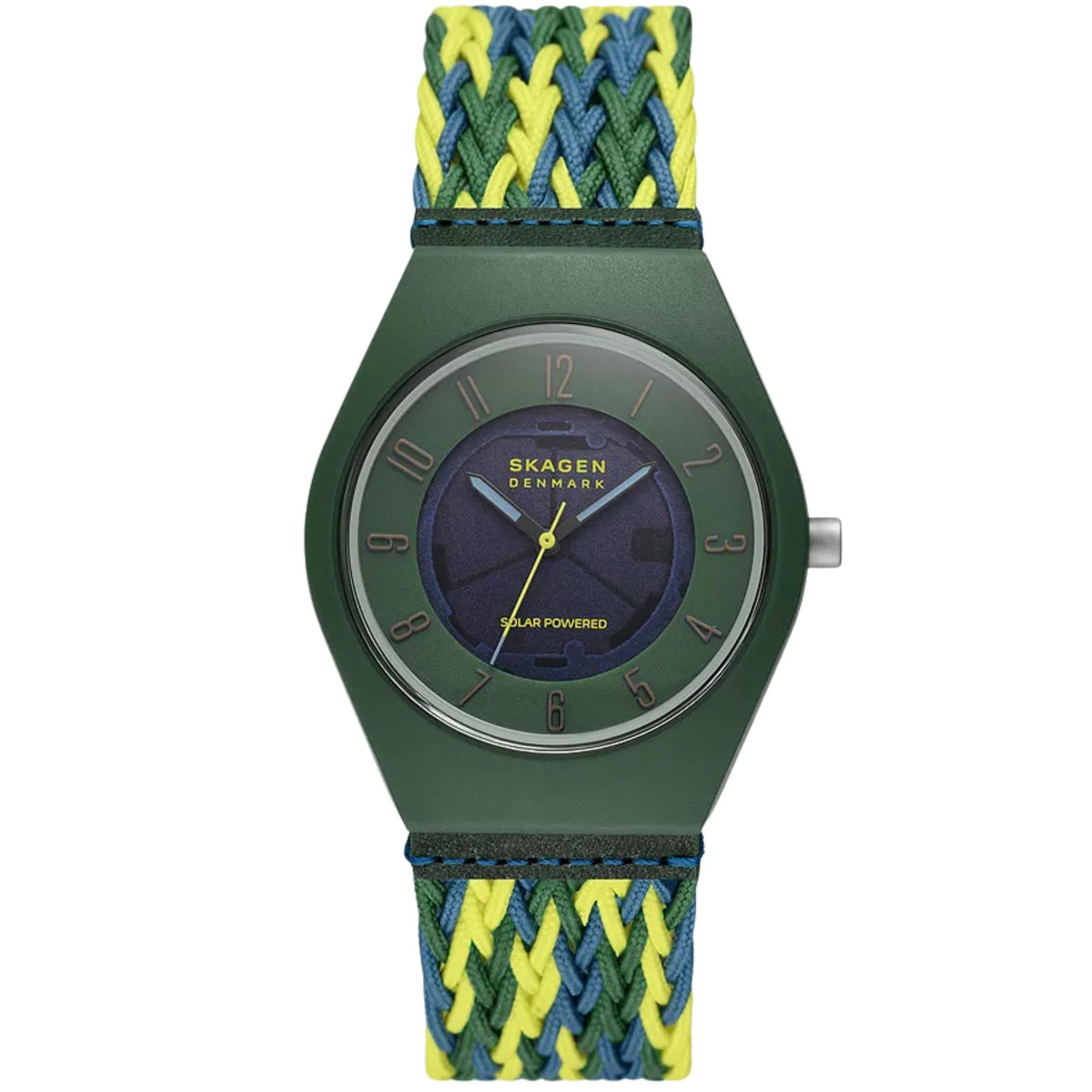 Skagen Samso Series 37mm Green Dial Nylon Mens Solar Watch SKW6881