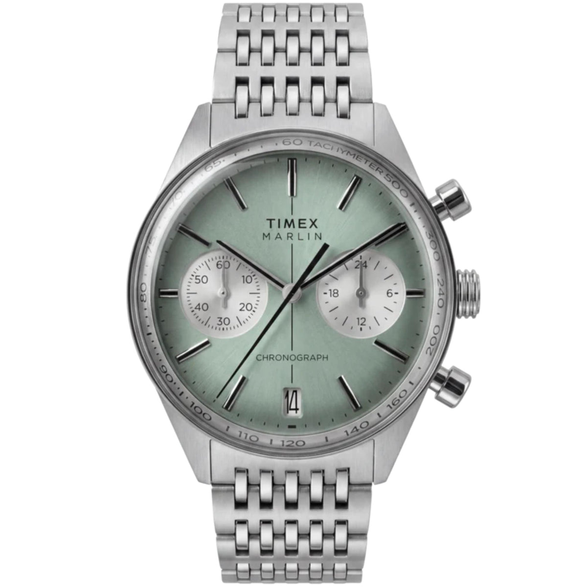 Timex Marlin Jet 40mm Chronograph Green Dial Steel Mens Meca-Quartz Watch TW2Y89800