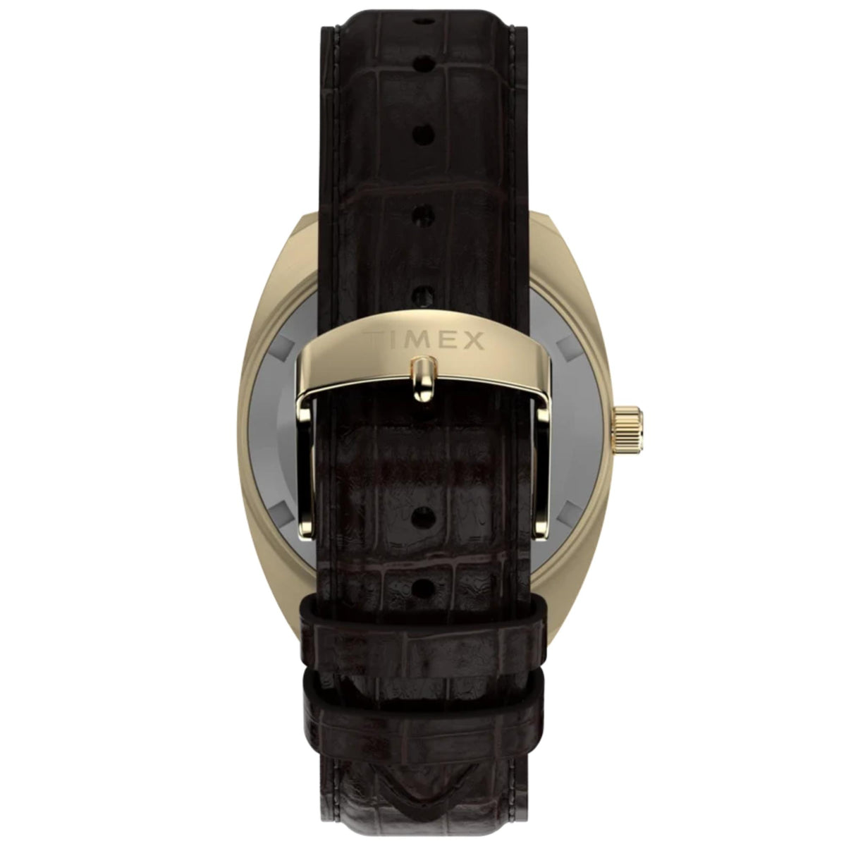 Timex Reissue 1976 Rotary Phone 37mm Black Dial Yellow Gold-Tone Steel Leather Mens Quartz Watch TW2Y82100