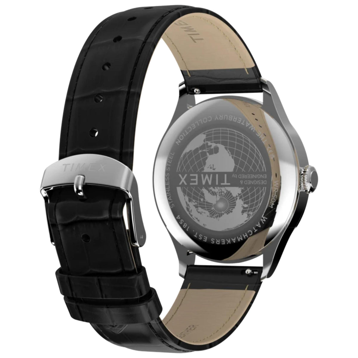 Timex Waterbury 39mm Small Seconds White Dial Leather Mens Quartz Watch TW2Y92000