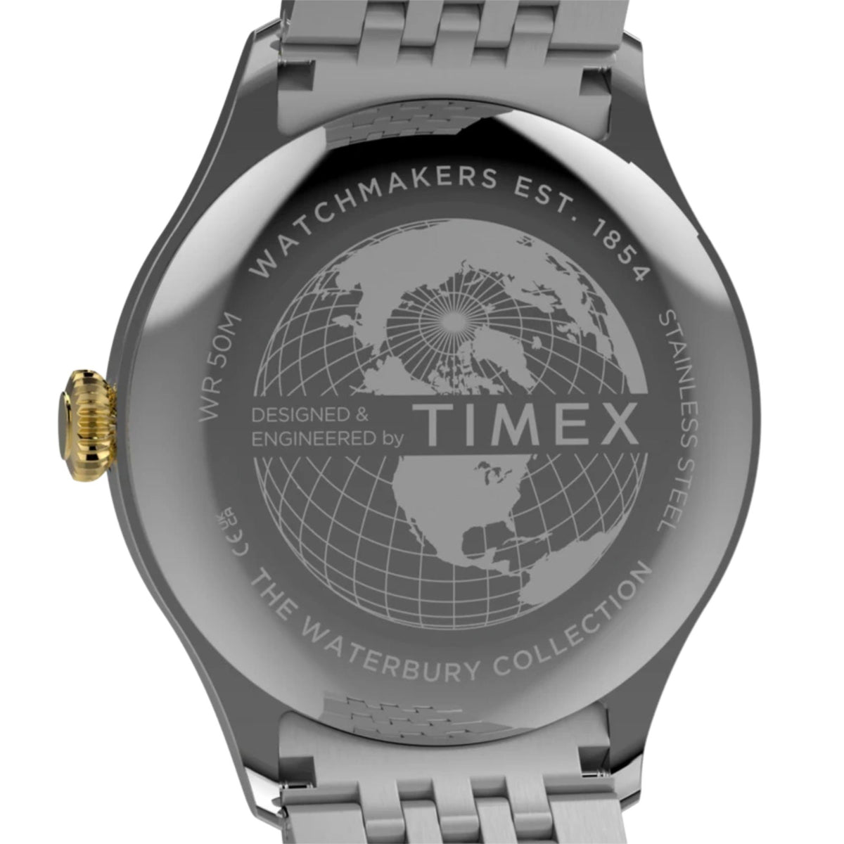 Timex Waterbury 39mm Small Seconds Black Dial Two-Tone Steel Mens Quartz Watch TW2Y91900