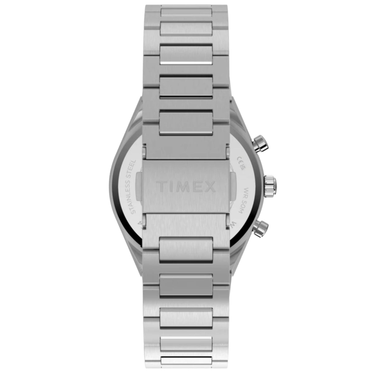 Timex Q Timex Continental 36mm Chronograph Black Dial Steel Quartz Watch TW2Y93200
