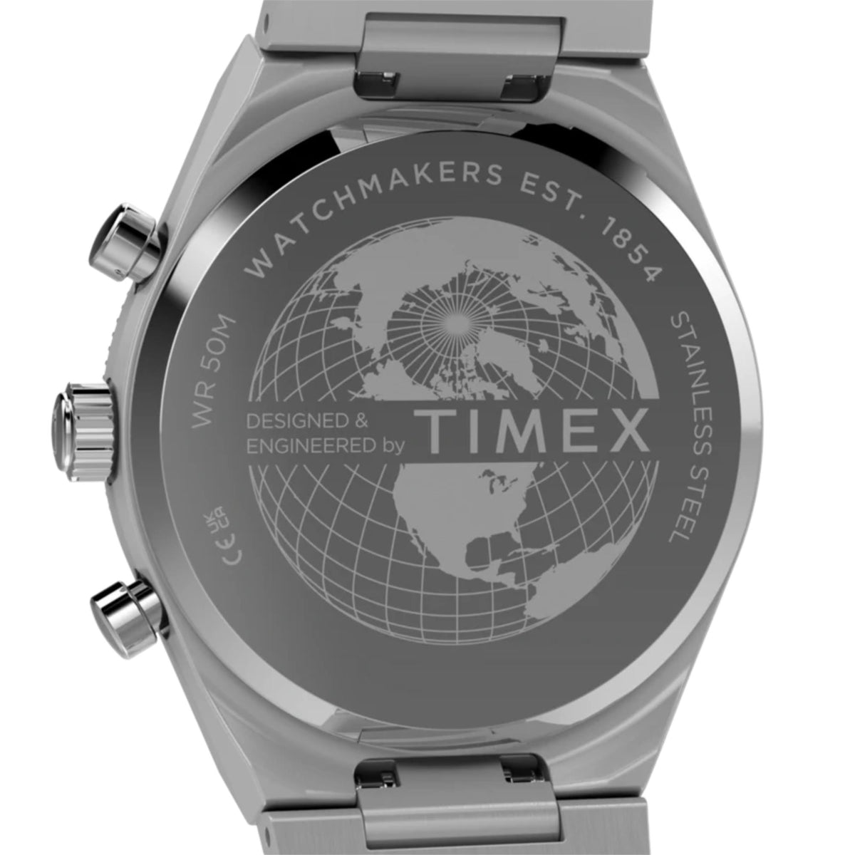 Timex Q Timex Continental 36mm Chronograph Black Dial Steel Quartz Watch TW2Y93200