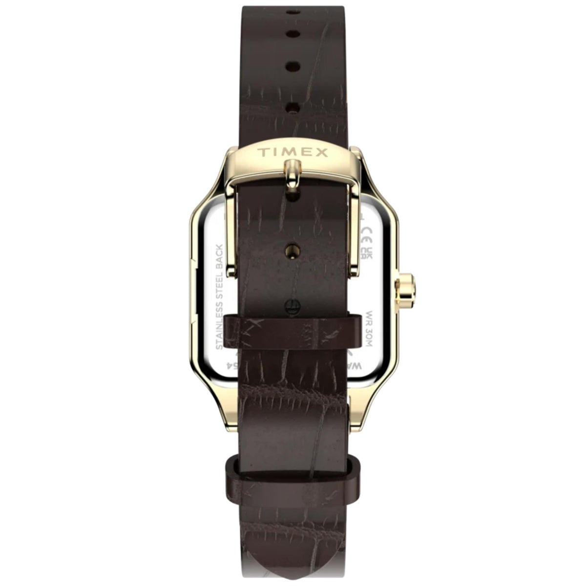 Timex Trend Addison 23mm Champagne Dial Yellow Gold-Tone Steel Leather Ladies Quartz Watch TW2Y90700