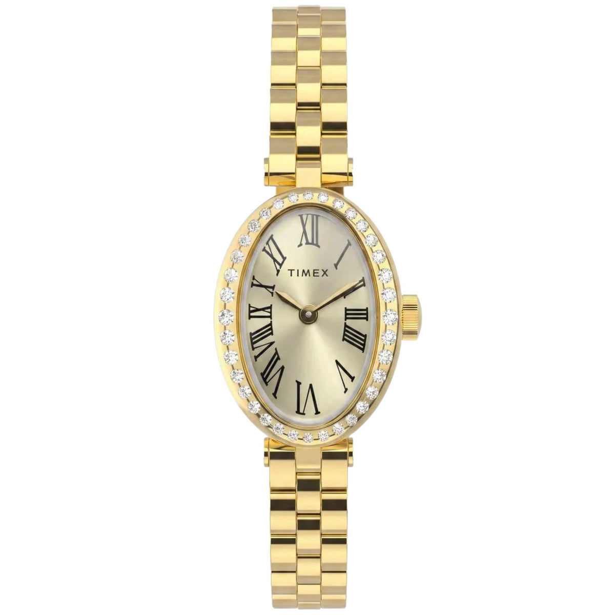 Timex Trend Cavatina 19mm Champagne Dial Yellow Gold-Tone Steel Ladies Quartz Watch TW2Y90100