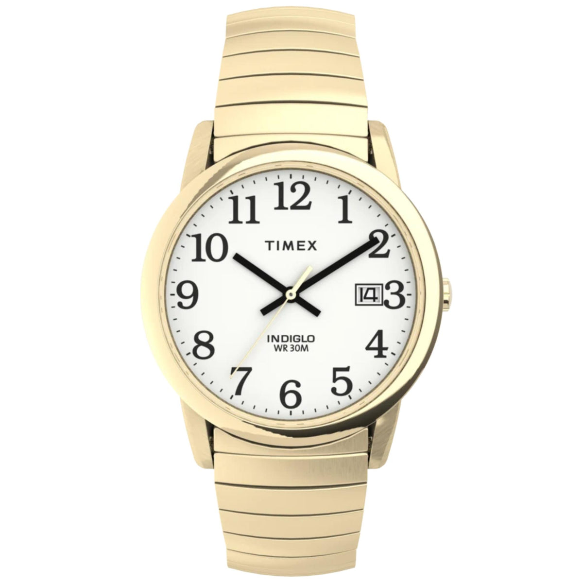 Timex Easy Reader 35mm White Dial Yellow Gold-Tone Steel Mens Quartz Watch T2H301