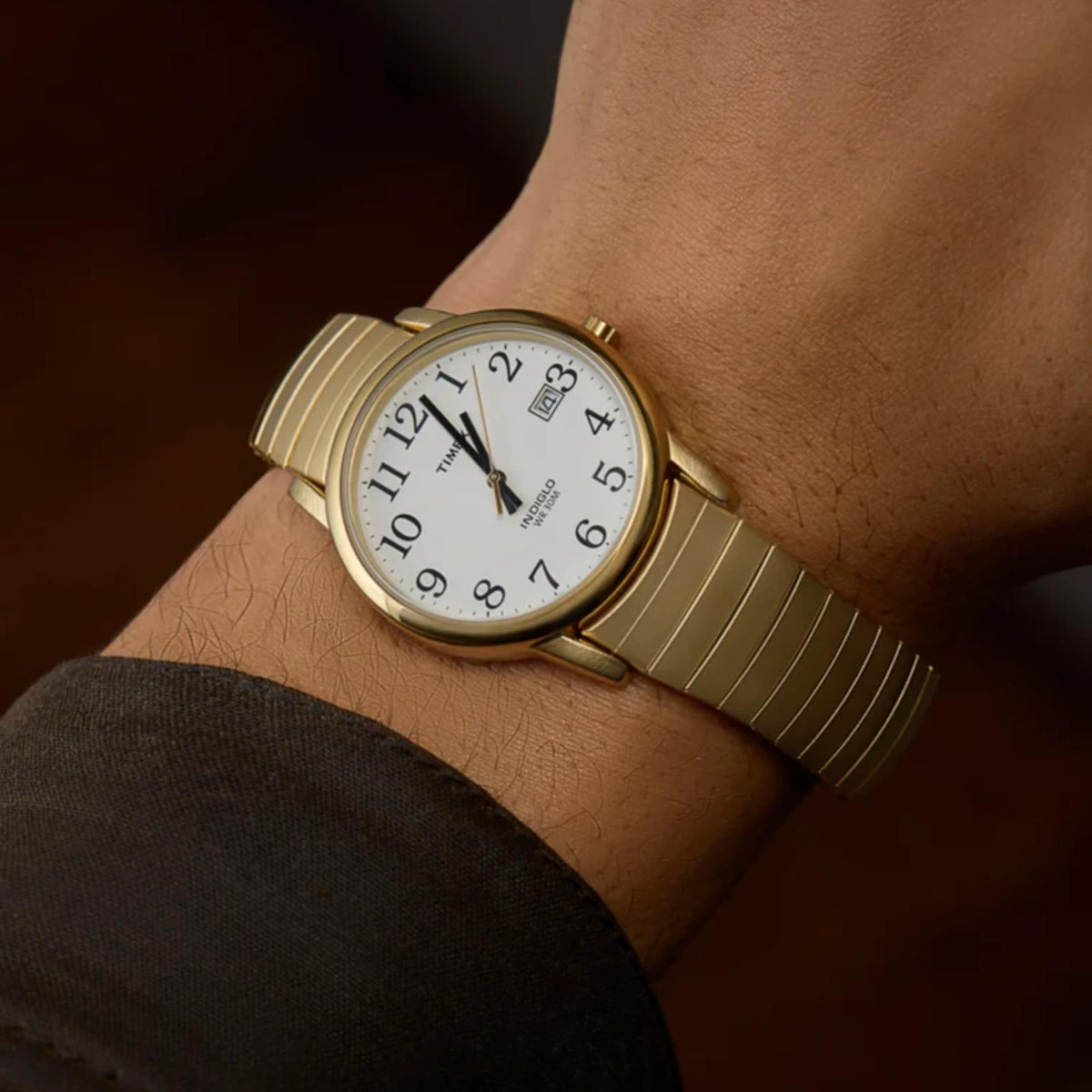 Timex Easy Reader 35mm White Dial Yellow Gold-Tone Steel Mens Quartz Watch T2H301