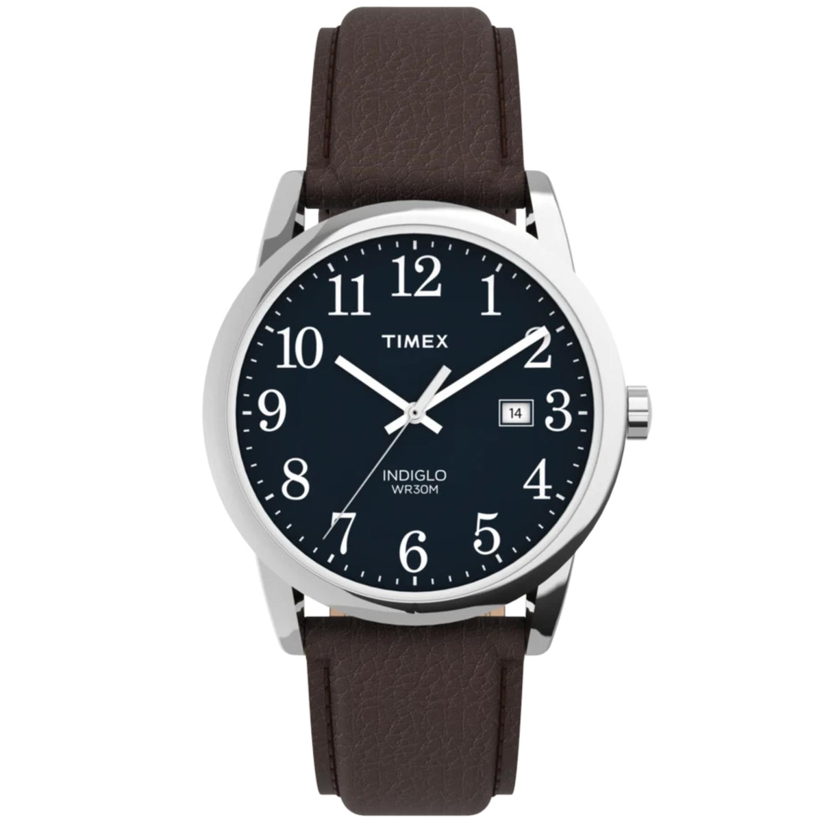 Timex Easy Reader 38mm Blue Dial Leather Mens Quartz Watch TW2P75900