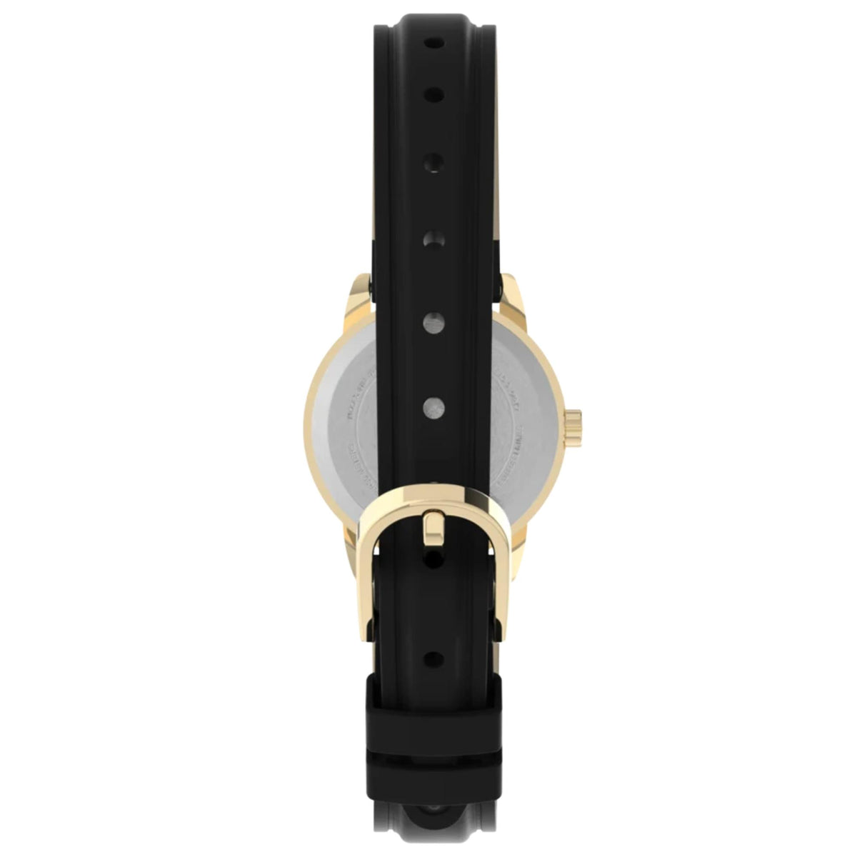 Timex Easy Reader 25mm White Dial Yellow Gold-Tone Steel Leather Ladies Quartz Watch T2H341