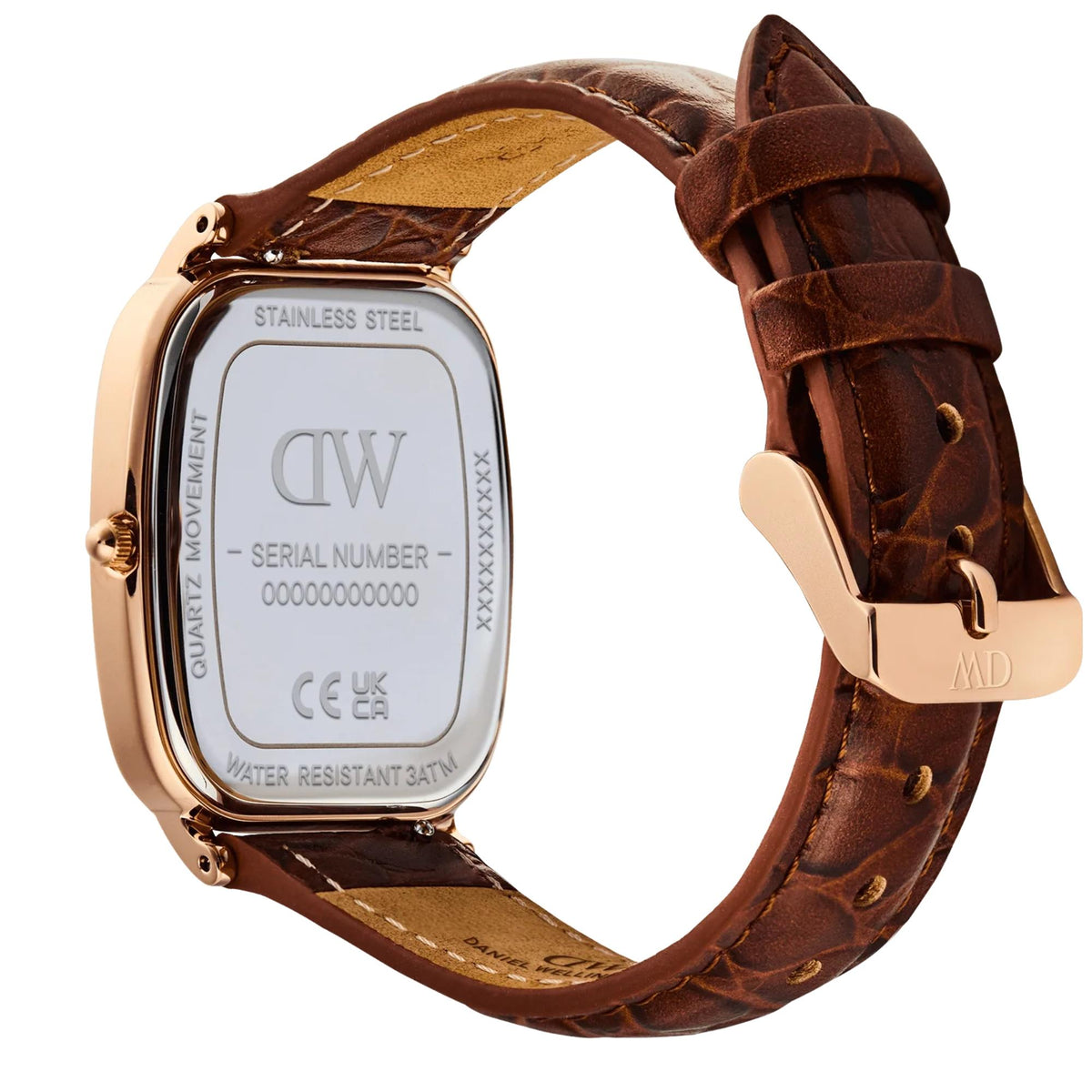 Daniel Wellington Marlon 32mm Rose Gold Dial Rose Gold-Tone Steel Leather Ladies Quartz Watch DW00100955